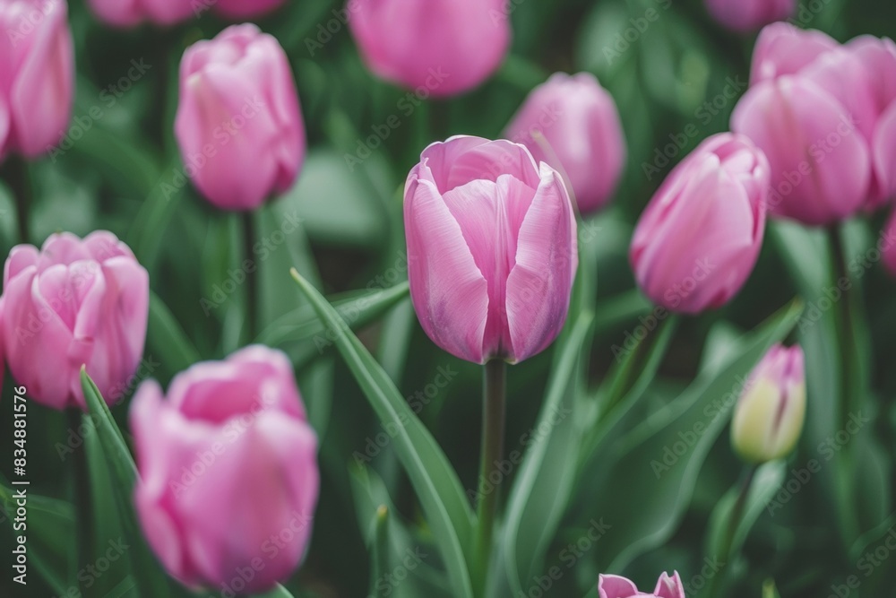 Close-up of vibrant pink tulips in full bloom – beauty, nature, gardening Close-up of vibrant pink tulips in full bloom – beauty, nature, gardening