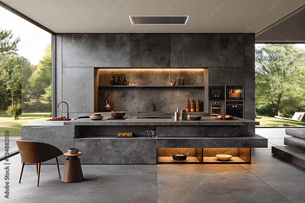 Spacious kitchen with central island Spacious kitchen with central island