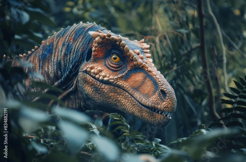 Dinosaur in Jungle Foliage