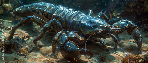 Immense sea scorpion roaming the seabed photo