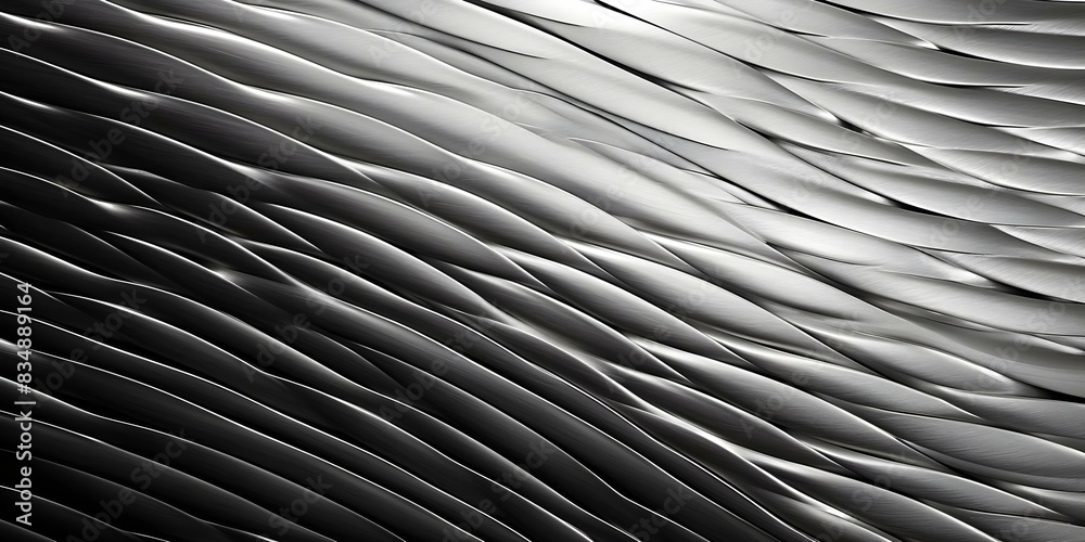 Obraz premium Monochrome Stainless Steel Plate Texture Background with Space for Text. Concept Stainless Steel Texture, Monochrome Background, Text Space, Plate Design