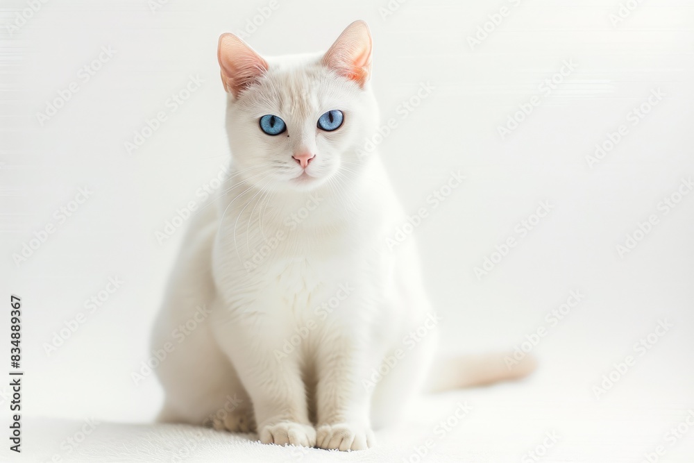 Pure Elegance: White Cat in a Minimalist Setting Pure Elegance: White Cat in a Minimalist Setting