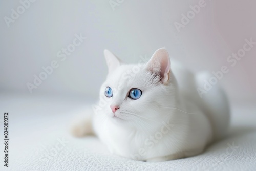 Graceful Companion: Blue-Eyed White Cat