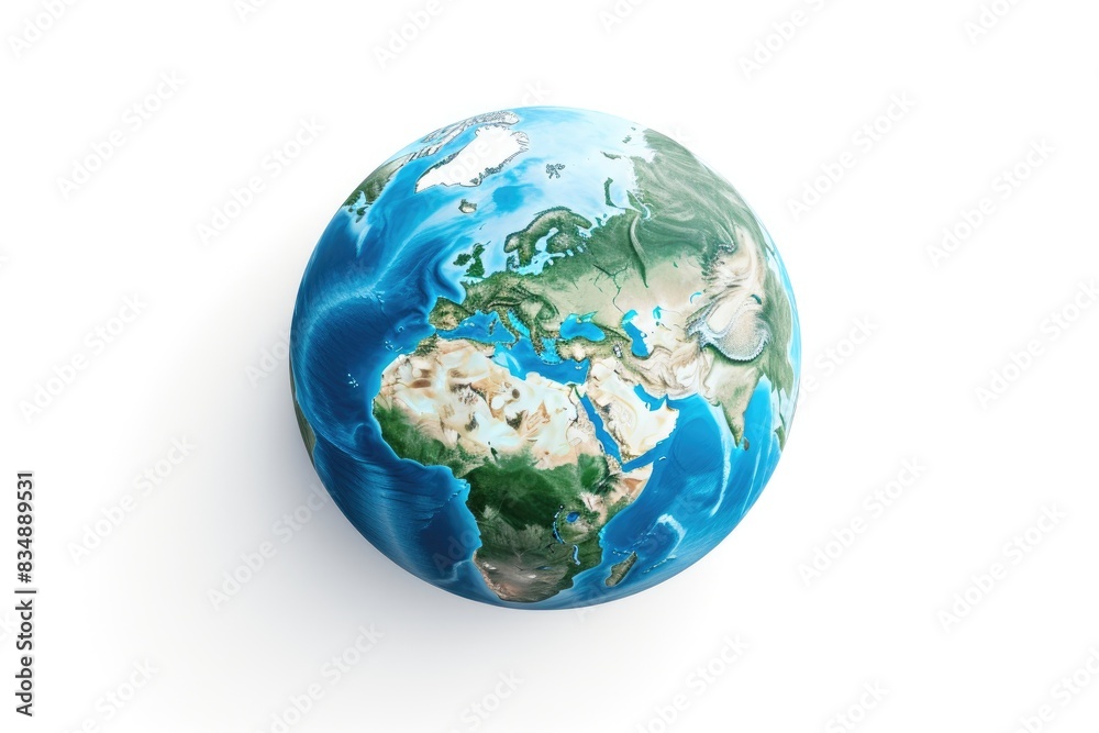 Fototapeta premium Beautiful Earth Planet Isolated Against White Background