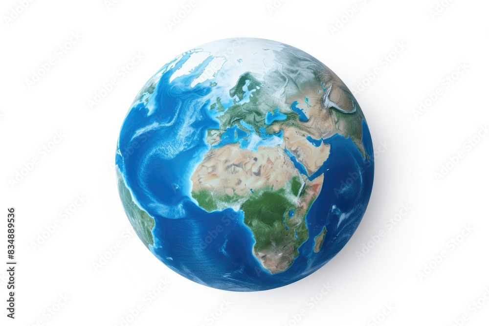 Fototapeta premium Earth: Stunning Isolated Planet on White Background