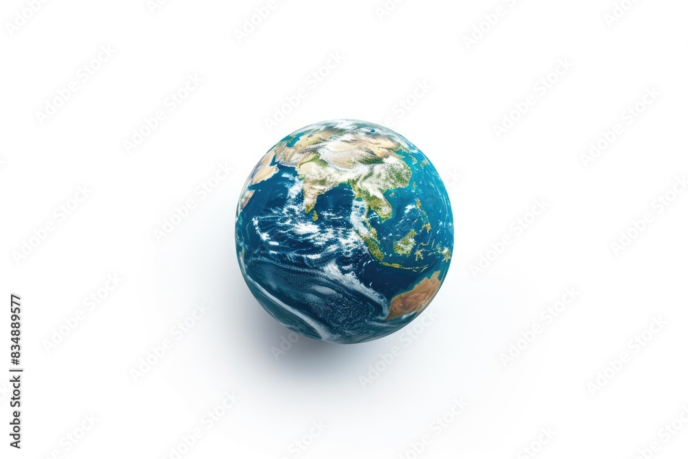 Earth Planet Against a Pure White Background Earth Planet Against a Pure White Background