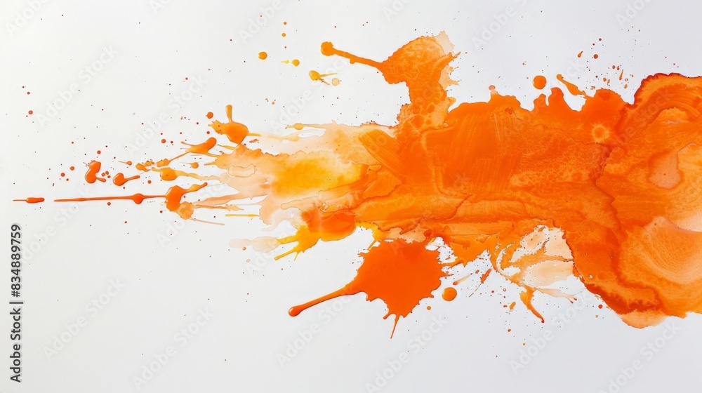 custom made wallpaper toronto digitalExplosive Orange Paint Splatter on White Background - Artistic Abstract Design