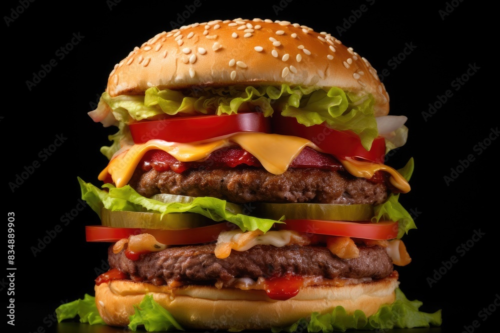 Cheese Galore: Whopper Delight on Stygian Background Cheese Galore: Whopper Delight on Stygian Background