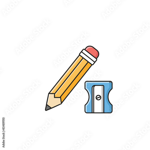 pencil with a sharpener simple illustration
