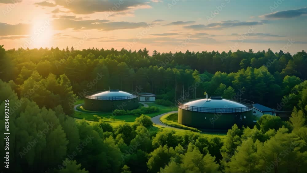 Green Biogas Tanks Storing Renewable Energy for CarbonNeutral Power