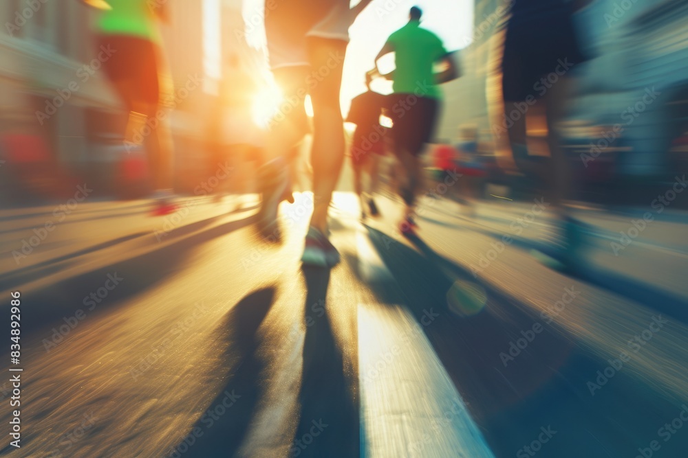 Fototapeta premium Jogging Through the City: Abstract Motion Effect