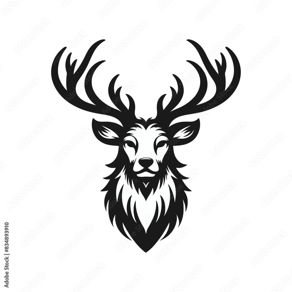 Naklejka premium Vector deer head.