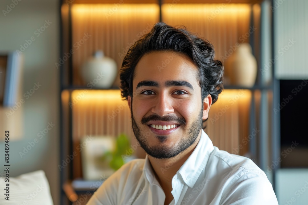Obraz premium Cheerful Young Middle Eastern Professional at Work