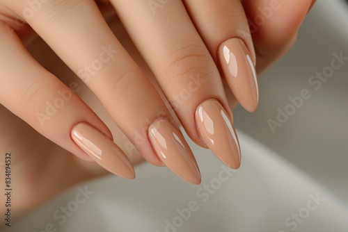 Neutral Nuances  Brown Nails with Beige Polish