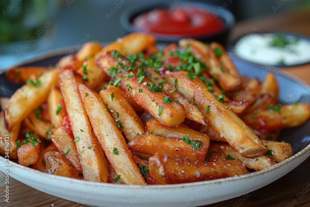 French Fries - Crispy French fries with a side of ketchup. French Fries - Crispy French fries with a side of ketchup.