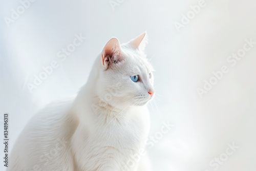 Graceful Feline: Majestic White Cat Portrait