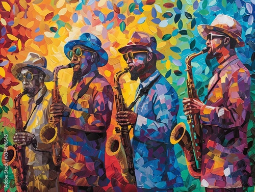 Harlem Renaissance: A vibrant scene capturing the spirit of the Harlem Renaissance with jazz, literature, and art