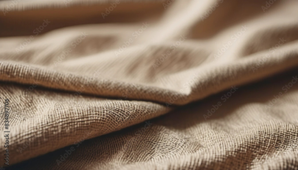 Fototapeta premium Close up of draped natural linen as a background. 