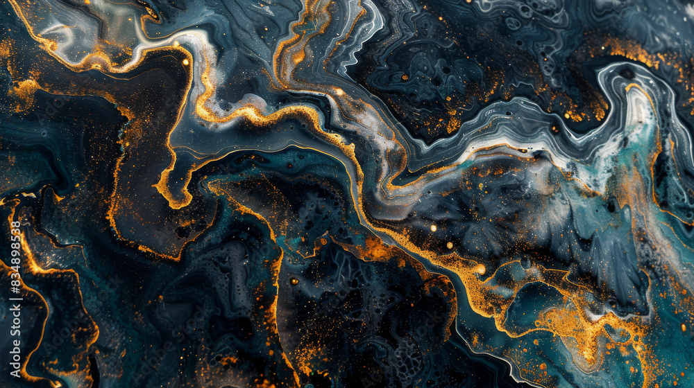 Abstract liquid blue and gold background Abstract liquid blue and gold background