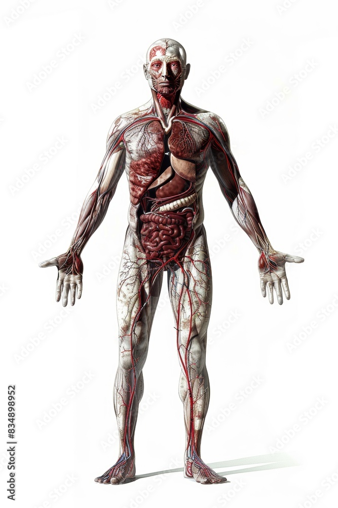3D rendering with details human body illustration for medical theme promotion 3D rendering with details human body illustration for medical theme promotion