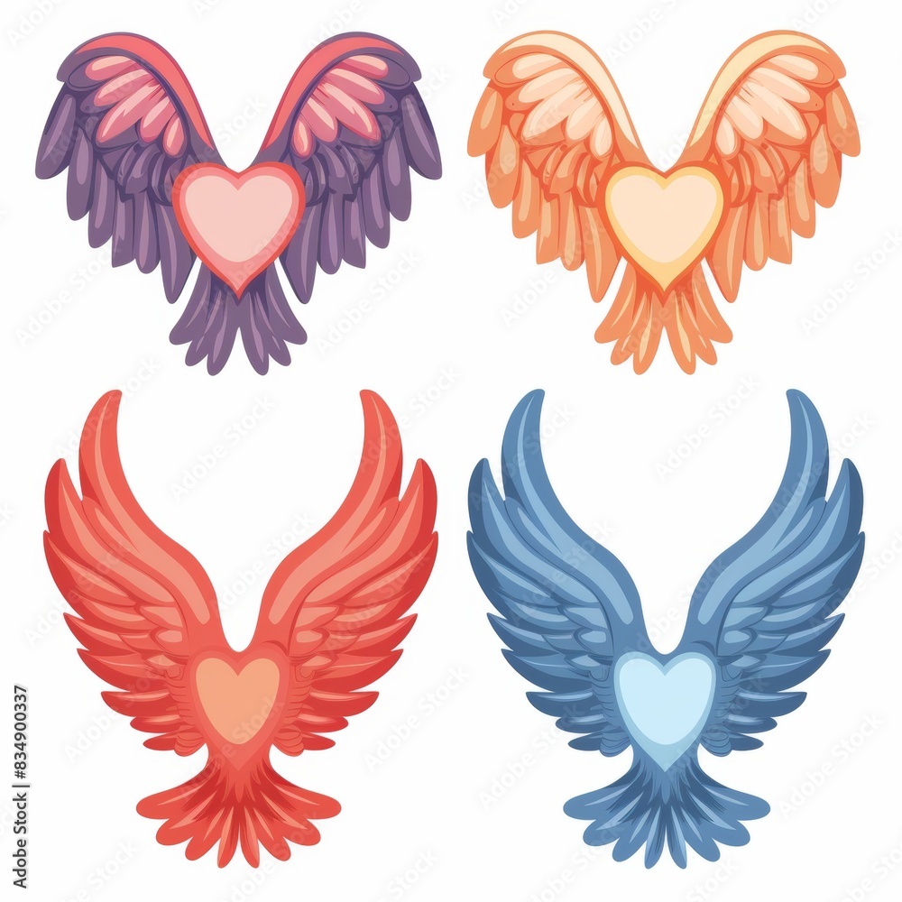 Fototapeta premium Artistic vector illustration of cute heart cartoon character