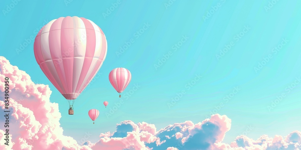Obraz premium Hot air balloons floating in the sky