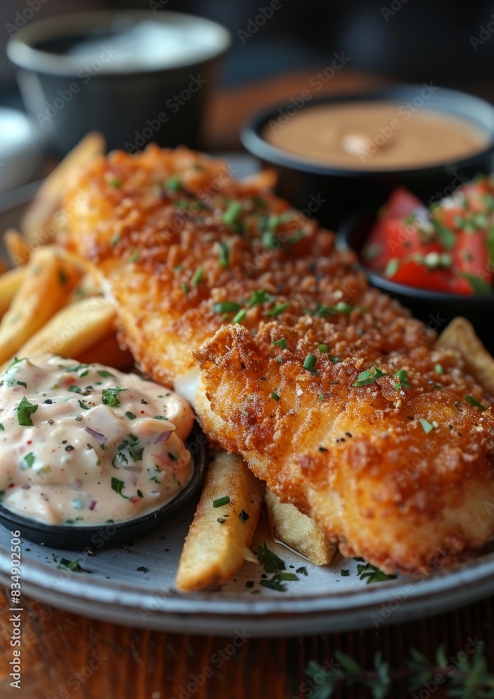 Fried Catfish - Fried catfish fillets with a side of tartar sauce. Fried Catfish - Fried catfish fillets with a side of tartar sauce.