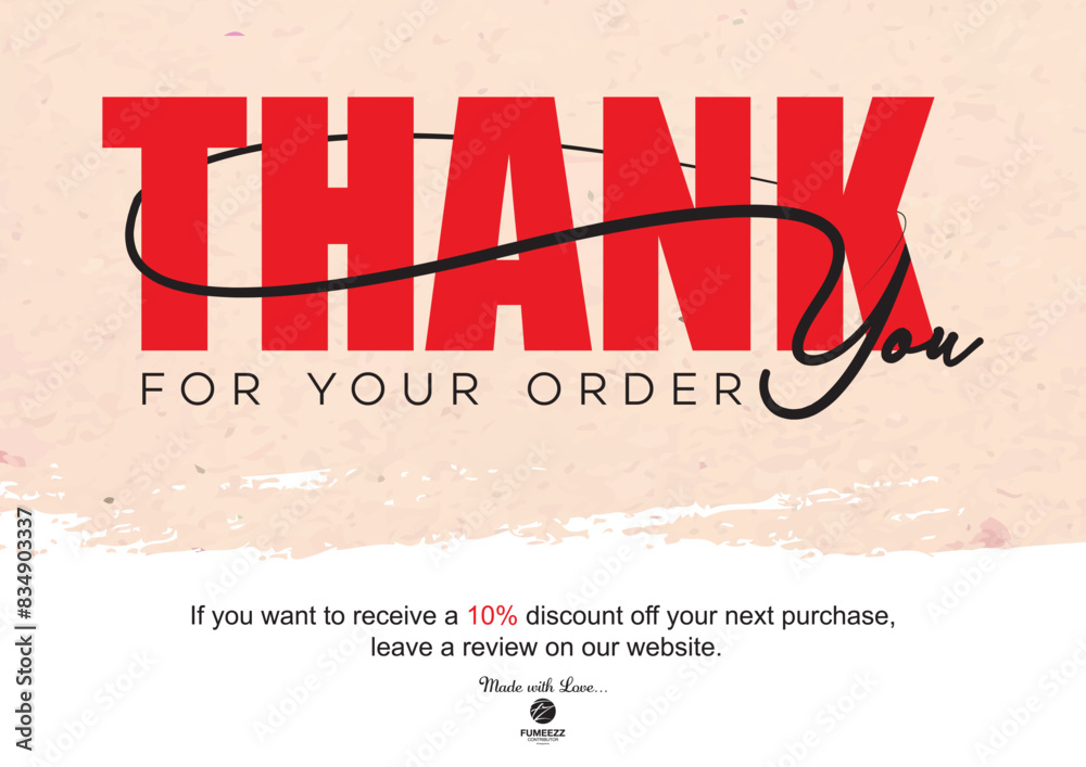 Vetor de Thank you card design template. Thank you for your order card ...