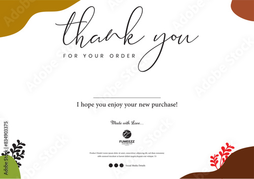 Thank you for your order card eps. thank you compliment card. suitable for all cards size and easy to editable file illustration vector.