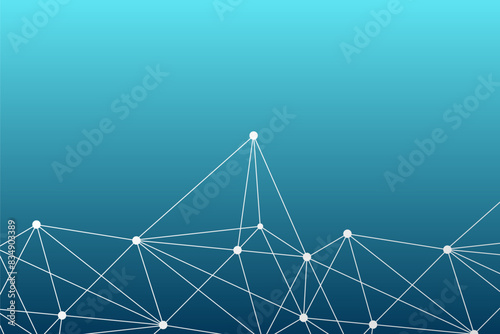 Abstract low poly vector background. Blue white network pattern. Triangle illustration for decoration, web design, decoration, neural connection, structure, presentation