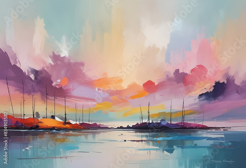 minimal modern wall art design with pastel colors ready to print on canvas, japandi, rustic 