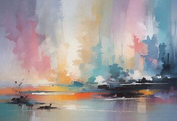 Wandcirkels Japandi stijl Japandi rustieke pastel abstracte compositie  © MINIMAL ART