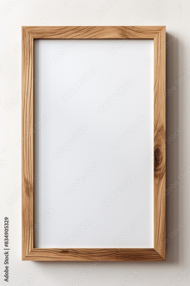 Obraz premium a white rectangular frame with a wooden border