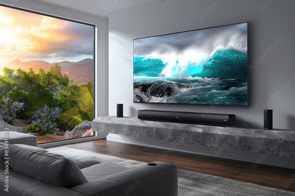 living room interior design with television inspiration ideas Stock ...