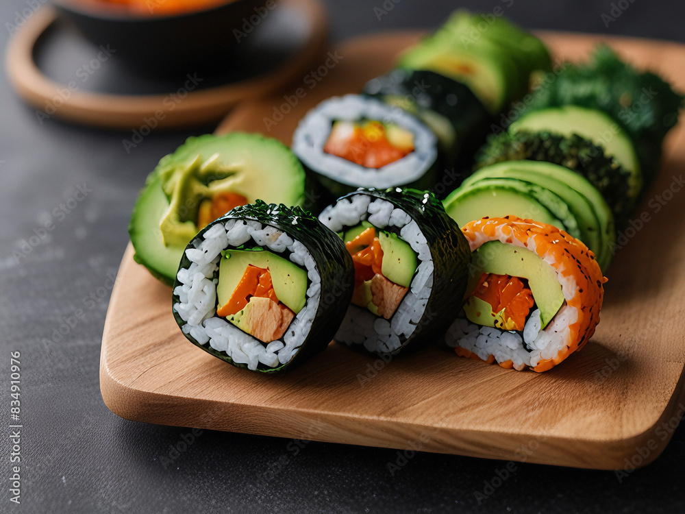 sushi rolls on a plate sushi rolls on a plate