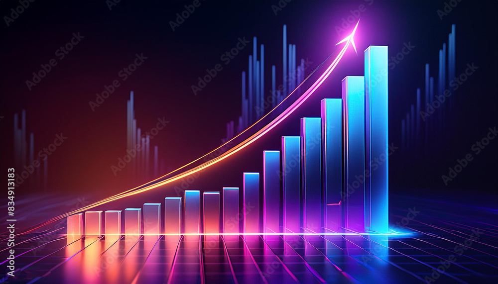 Fototapeta premium Progress graph with colourful combination