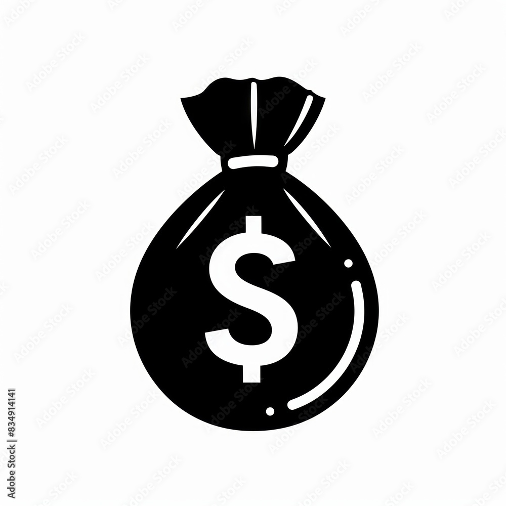 Vector illustration of money and investment. Black silhouette over white background. Vector illustration of money and investment. Black silhouette over white background.