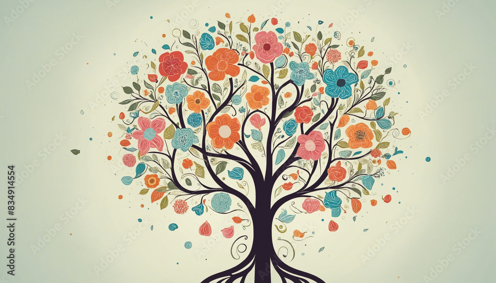 Floral Brain: A Symbol of Creative and Healthy Mental Design Floral Brain: A Symbol of Creative and Healthy Mental Design