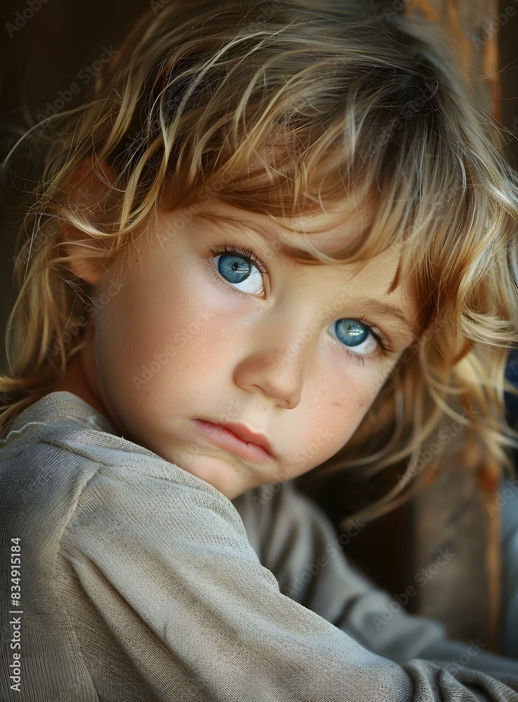 Portrait of a young boy with blue eyes and blond hair Portrait of a young boy with blue eyes and blond hair