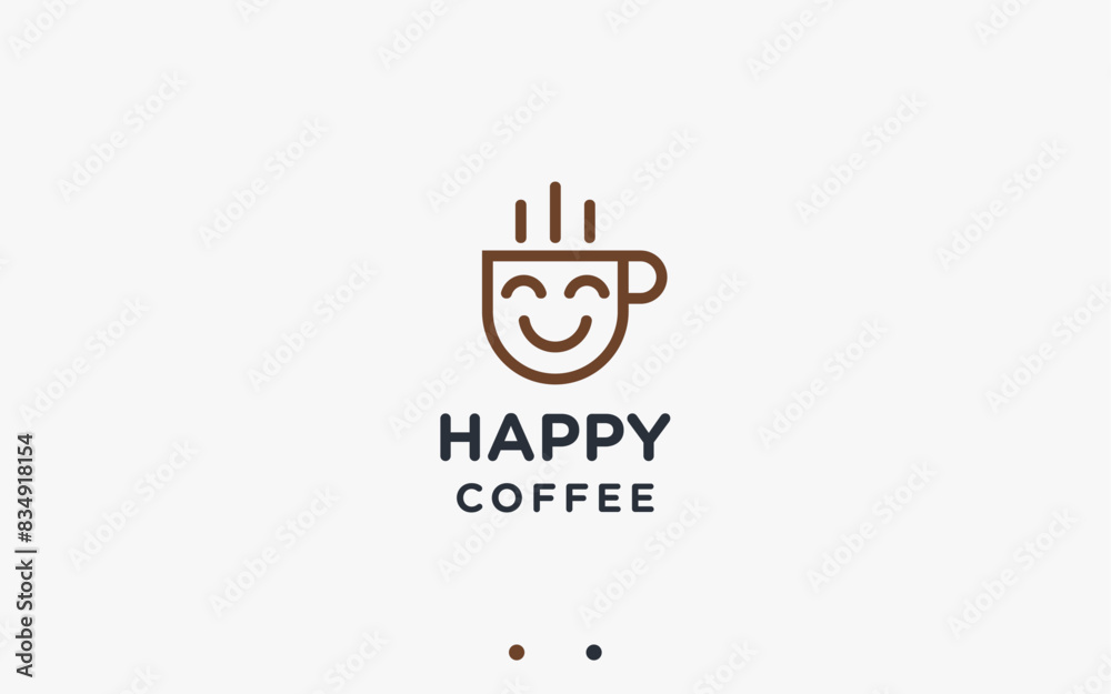 smile coffee logo design vector silhouette illustration smile coffee logo design vector silhouette illustration