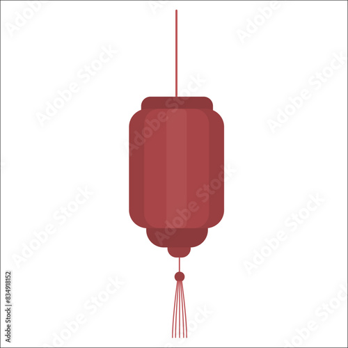 Red Chinese lantern isolated on white background