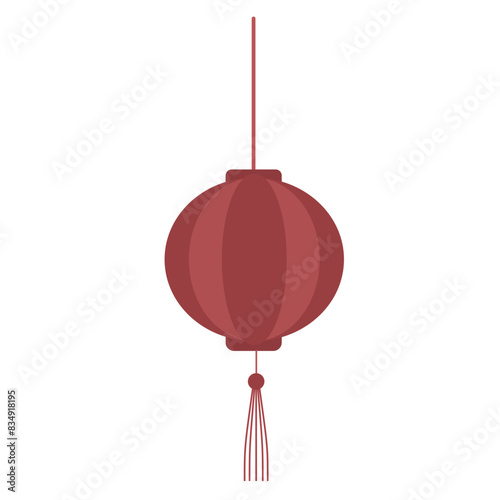 Red Chinese traditional lantern isolated on white background