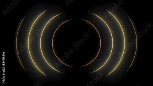 4K, light waves, flashing, neon, neon lights, light, lights, effect, yellow