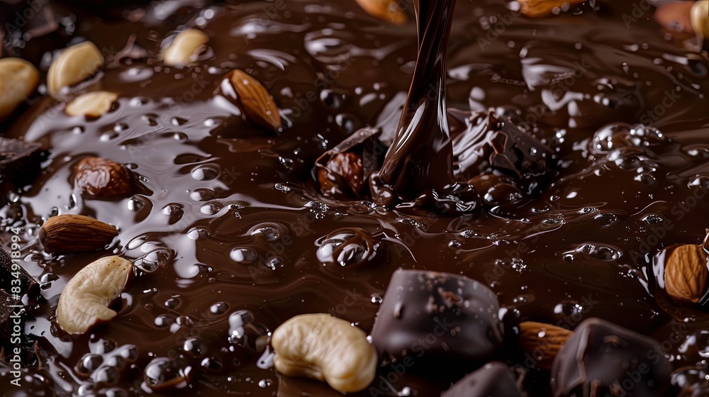 Tempting Melted Chocolate Symphony with Nuts