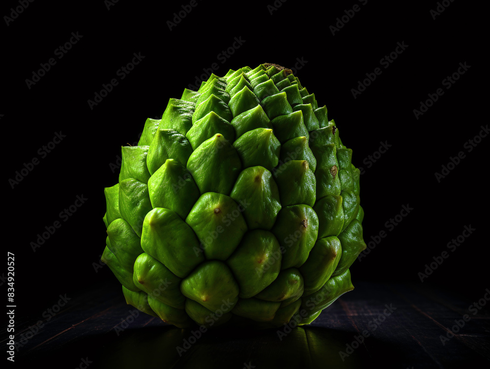 Fototapeta premium a green fruit on a black surface