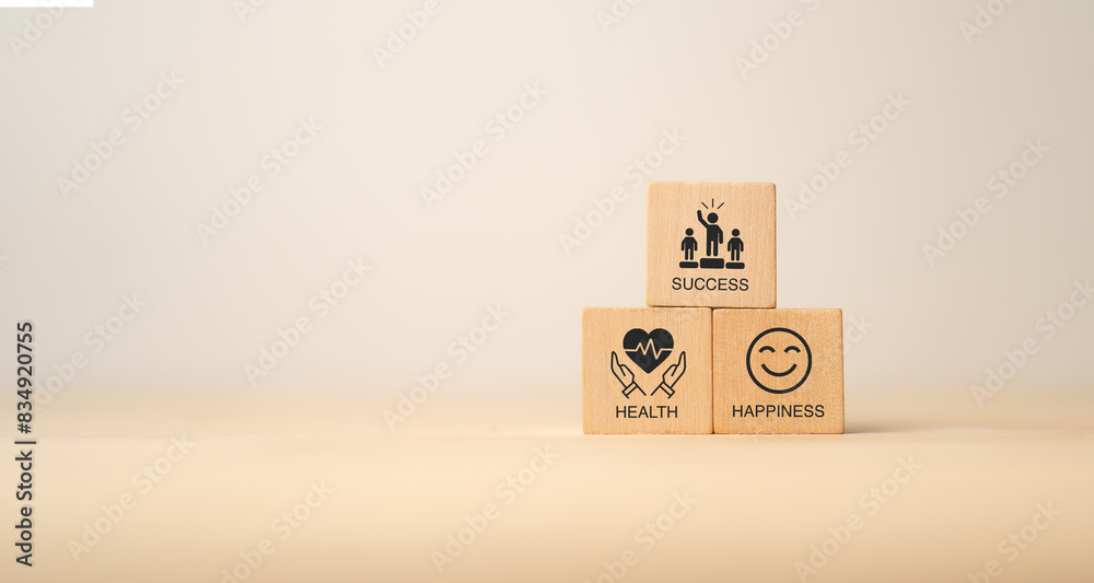 A wooden block labeled 