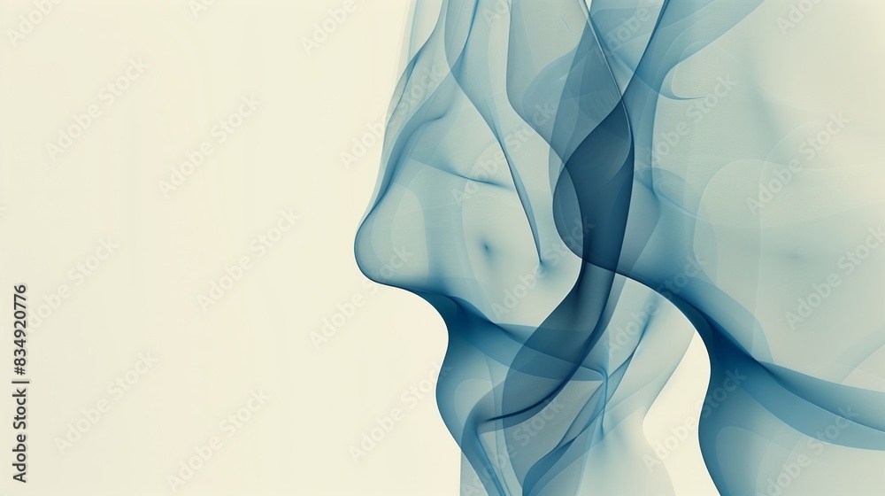 A minimalist design of blue waves, gracefully curved and smooth, on a white background. A minimalist design of blue waves, gracefully curved and smooth, on a white background.