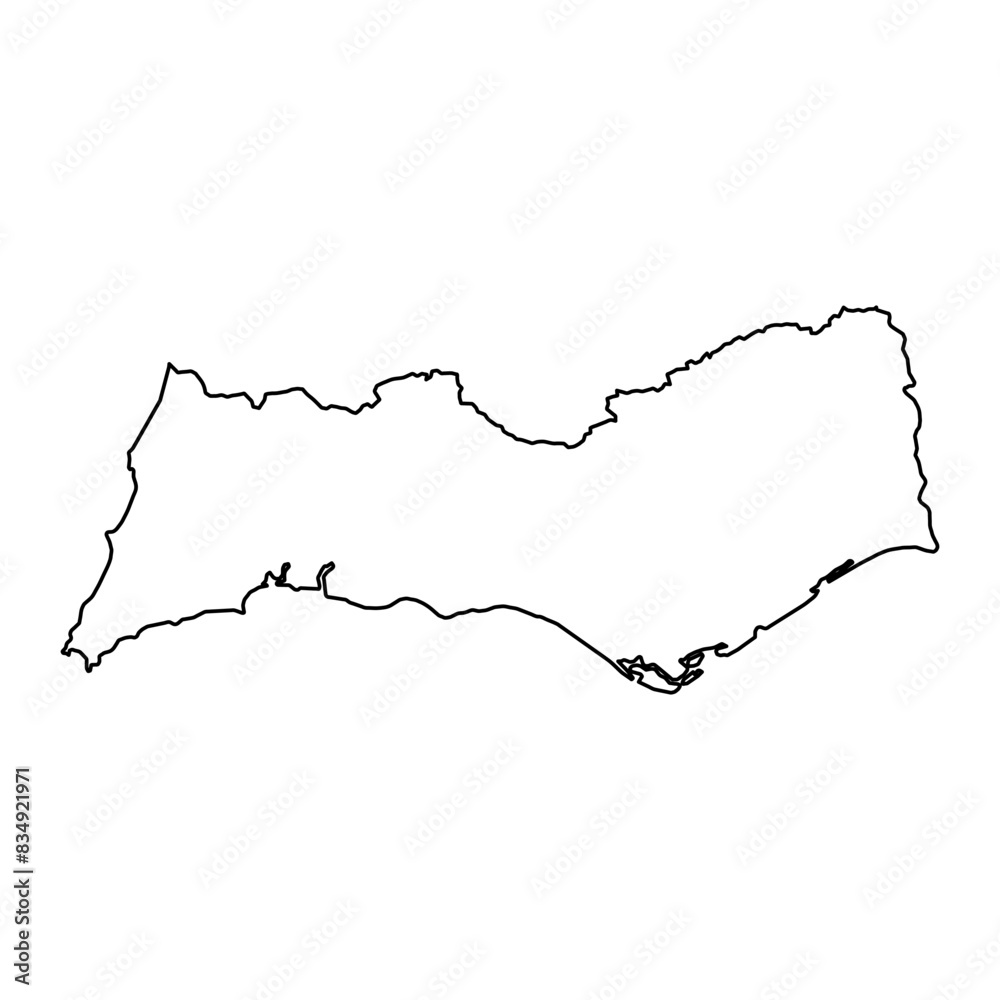 Algarve Region map, administrative division of Portugal. Vector illustration. Algarve Region map, administrative division of Portugal. Vector illustration.