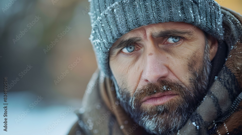 Portrait of a Man in a Gray Knit Hat Portrait of a Man in a Gray Knit Hat