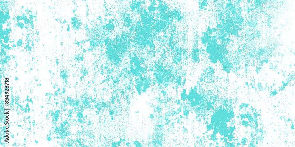 Fototapeta premium Cyan abstract grunge old concrete wall texture stain isolated overlay decorative vintage background.